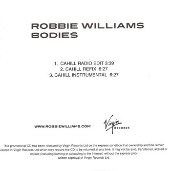 Bodies [UK] [Promo] [CD] [Cahill Remixes]