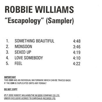Escapology (Sampler) [Colombie] [Promo] [CD]
