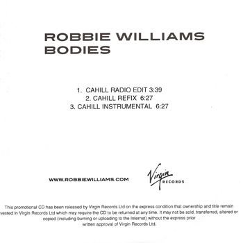Bodies [UK] [Promo] [CD] [Cahill Remixes]